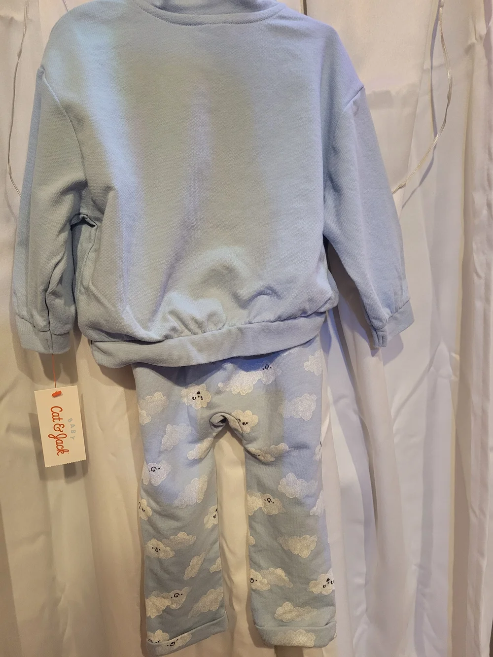 Cat & Jack Light Blue Cloud Hoodie and Leggings Set